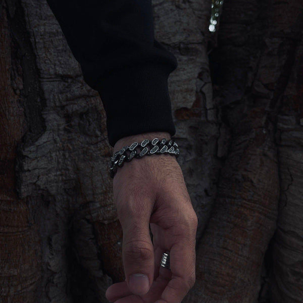 Black Iced Out Bracelet 13mm