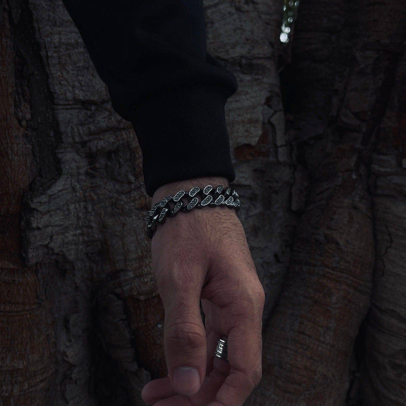 Black Iced Out Bracelet 13mm