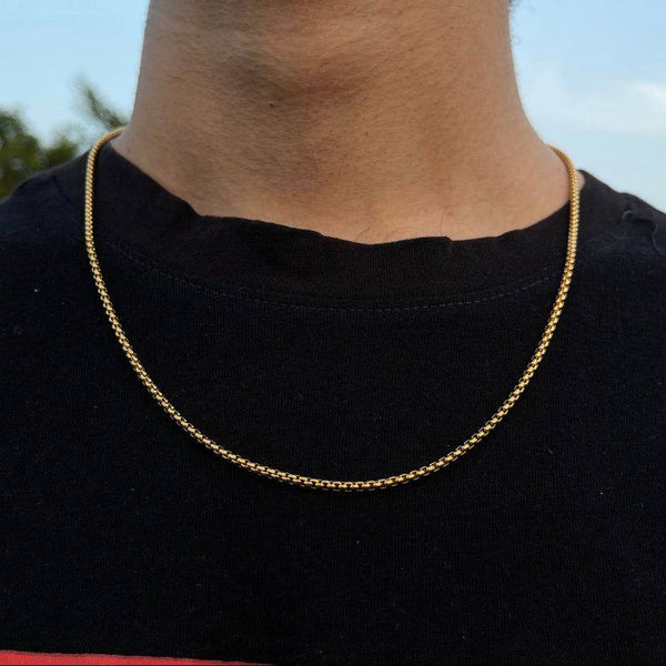 Round Golden Box Chain 2mm