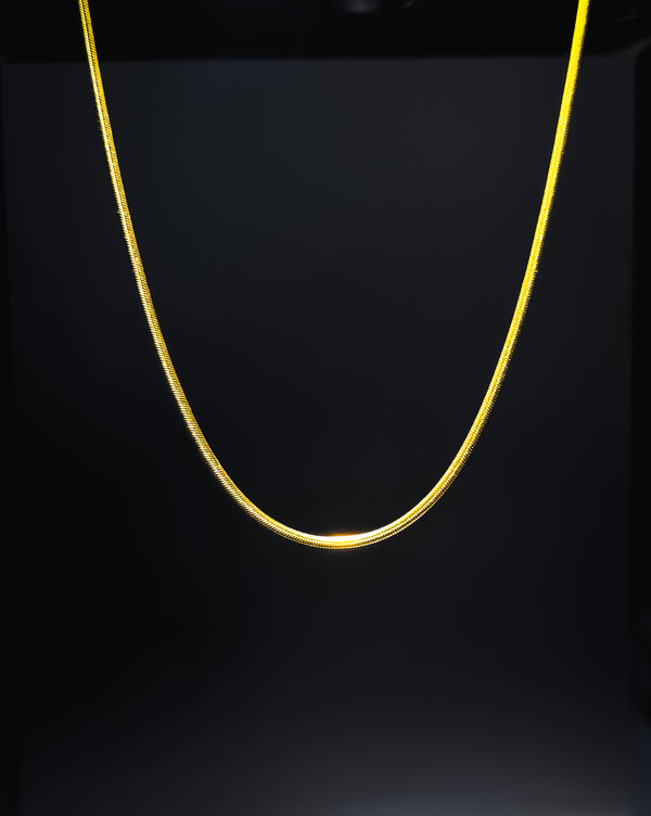1mm flat Snake Chain - Gold