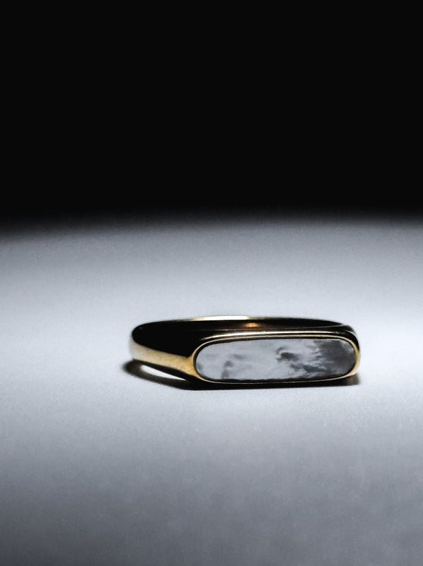 Gold Marble signet ring