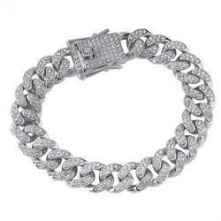 Silver Iced Out Bracelet 13mm