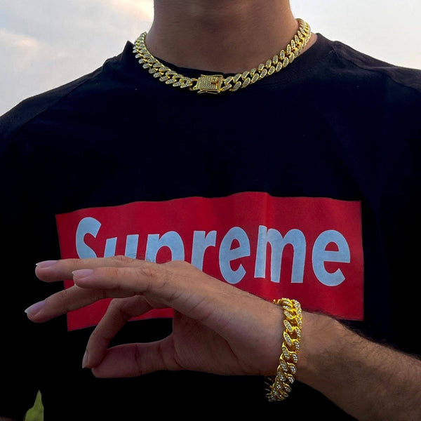 Gold Iced Out Set 13mm