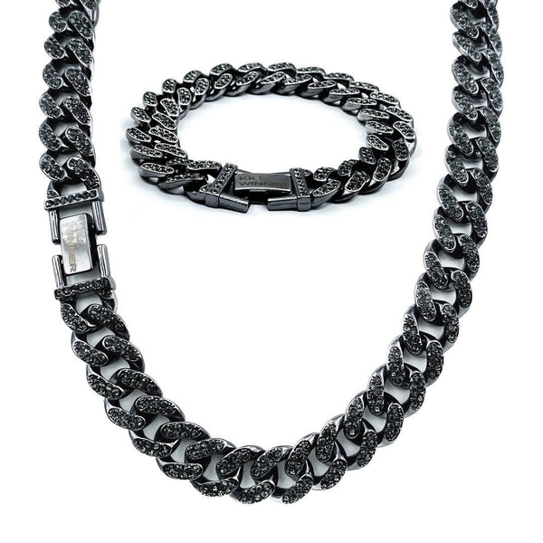 Black Iced Out Set 13mm