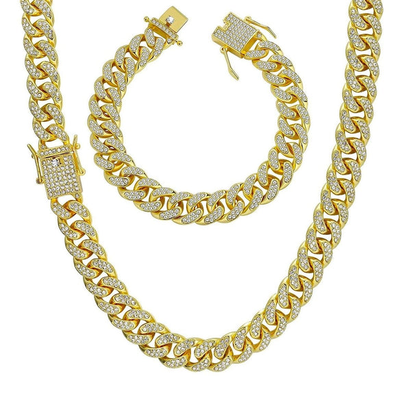 Gold Iced Out Set 13mm
