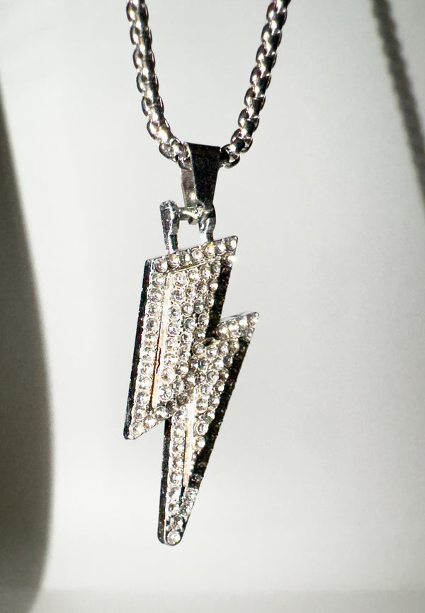 Iced Out Lightning Bolt pendant