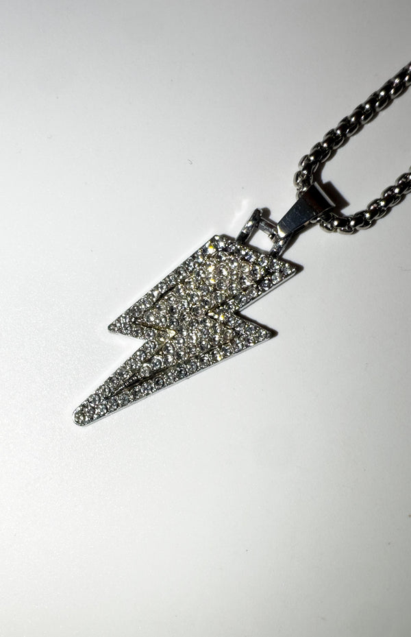 Iced Out Lightning Bolt pendant