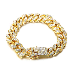 Gold Iced Out Bracelet 13mm