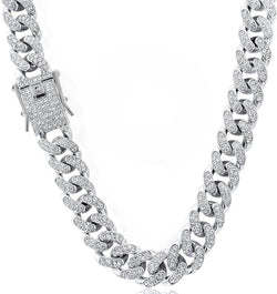 Silver Iced Out Chain 13mm