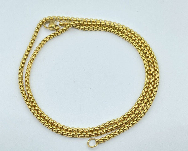 Round Golden Box Chain 2mm