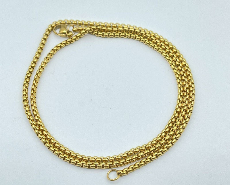 Round Golden Box Chain 2mm